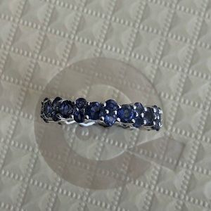 QVC Sapphire eternity ring. Sterling silver 925. Size 5.